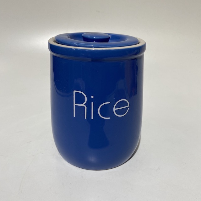 CANNISTER, Blue 'Rice' Storage Jar